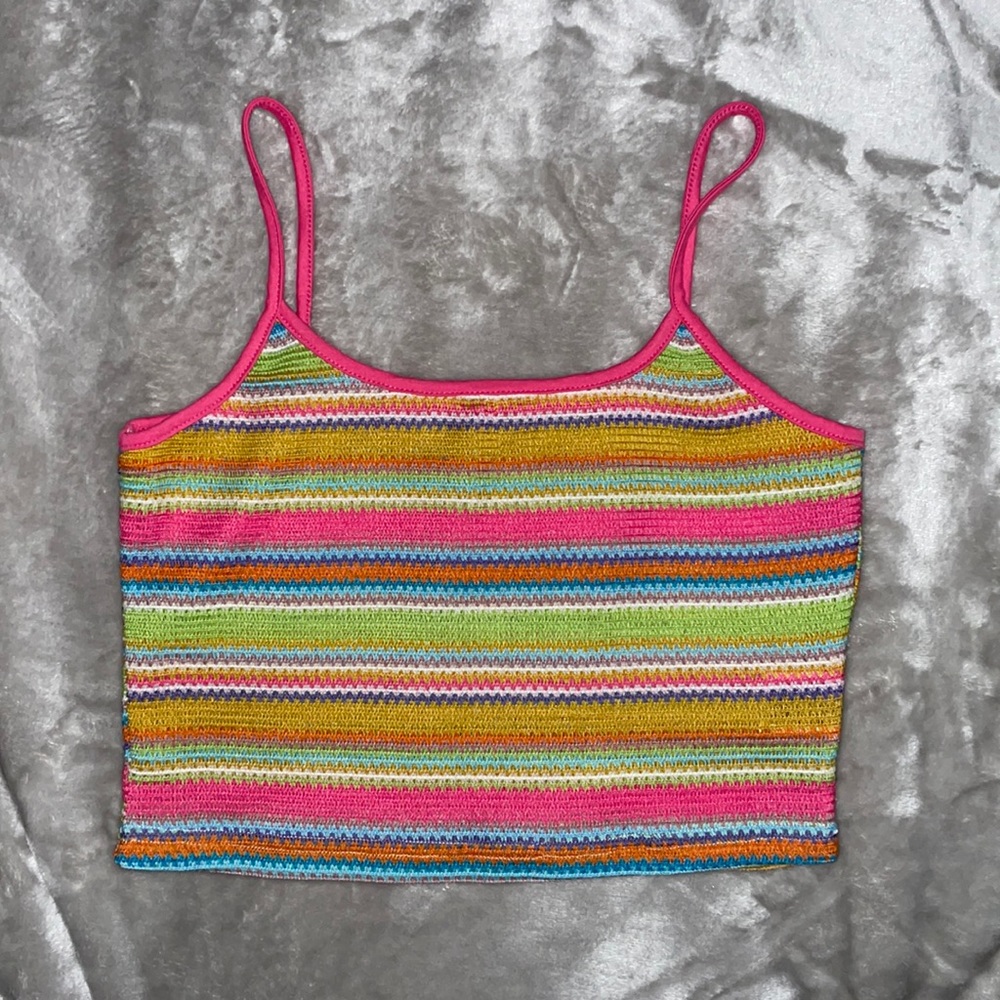 Shein Block Striped Binding Cami Top Size M(6)